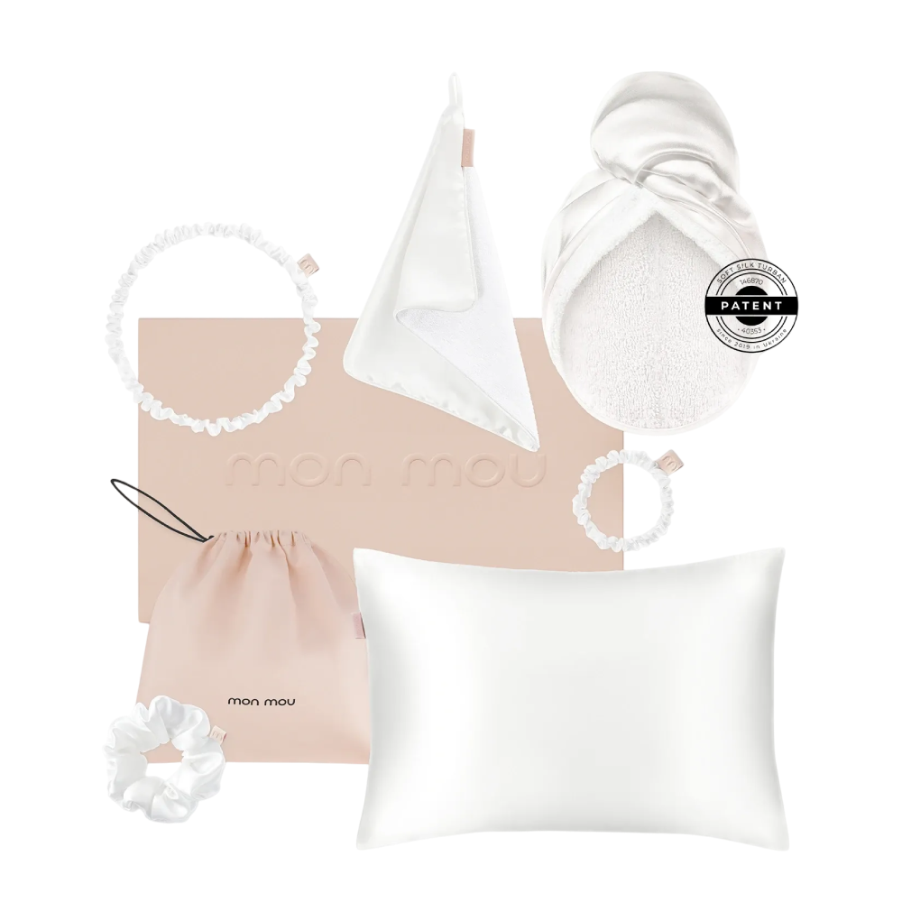 MON MOU Soft Silk Set White - Набір шовкових аксесуарів (білий) MON MOU Soft Silk Set White - Набір шовкових аксесуарів (білий)